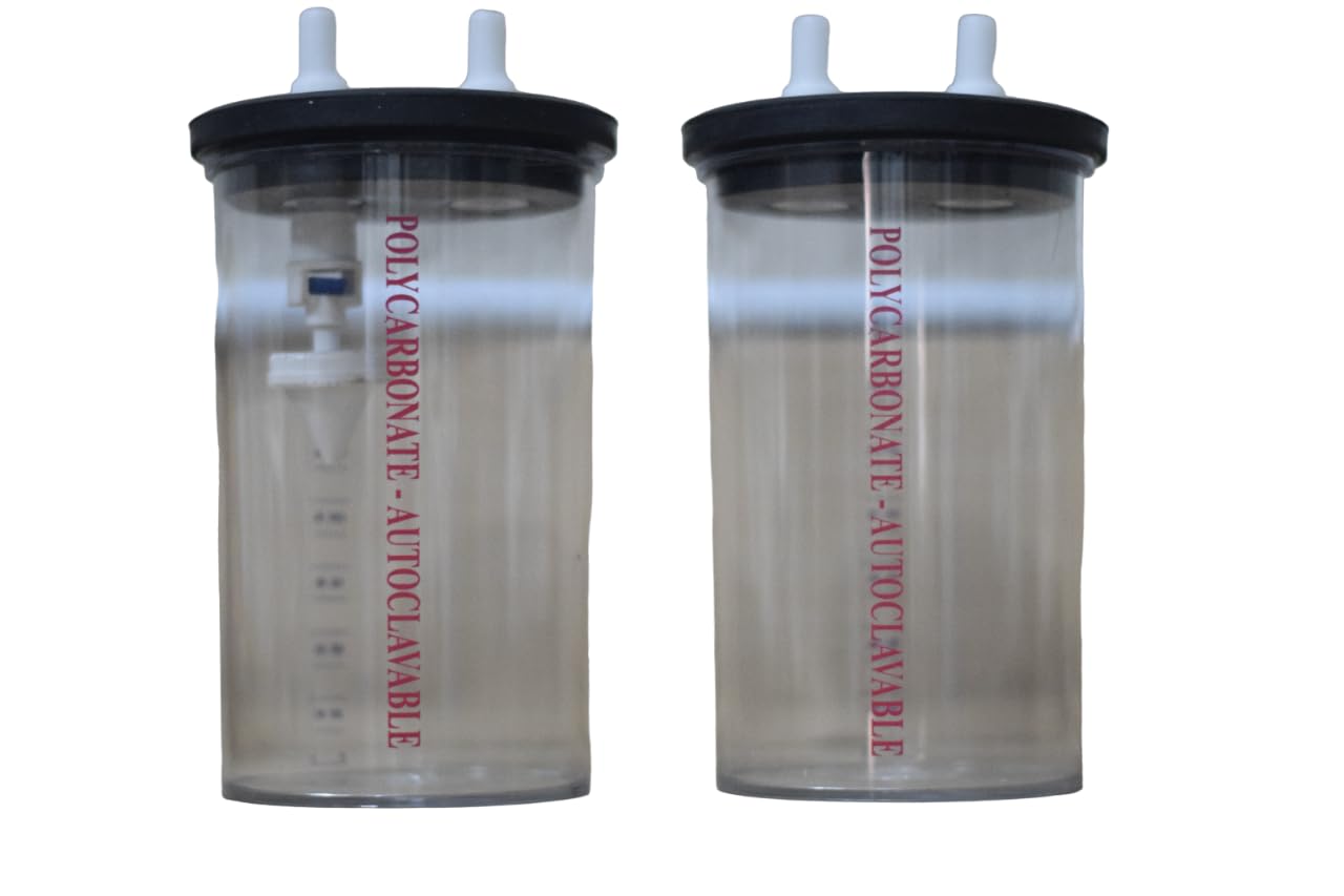 MEDIGUARD Medical Premium Polycarbonate Jar 2L For Suction Machine, Electric Suction Machine Jar 2L, Hospital Use, Clinic Use, Pack Of 2