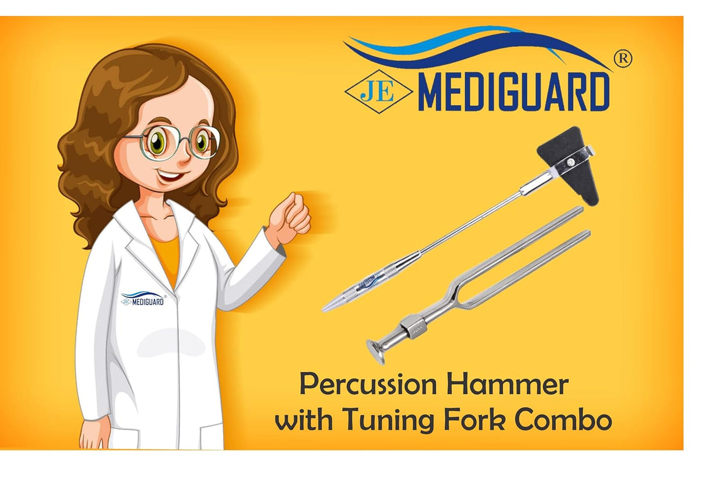 MEDIGUARD Combo of Percussion Knee Hammer with Tuning Fork 256 Hz