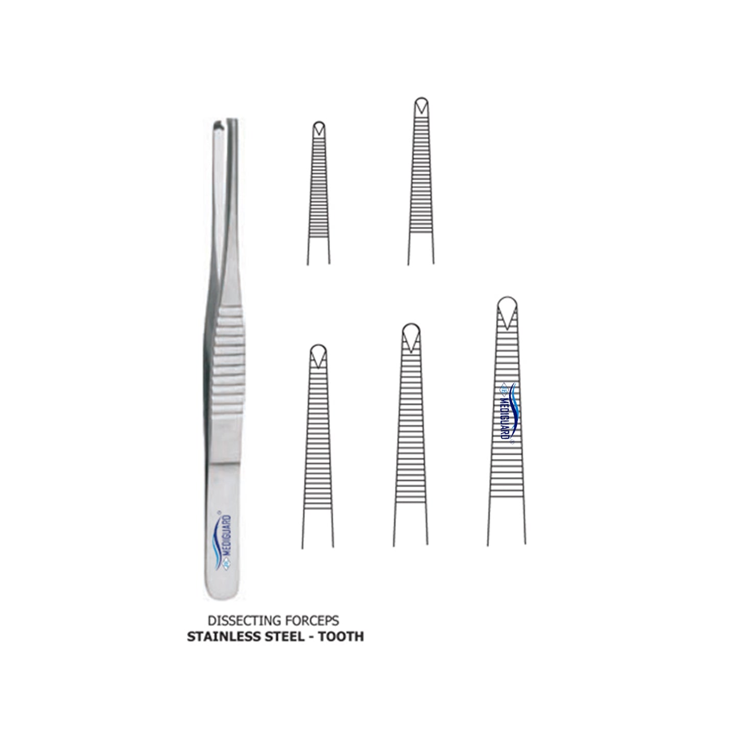 MEDIGUARD DISSECTING FORCEPS TOOTH PLAIN