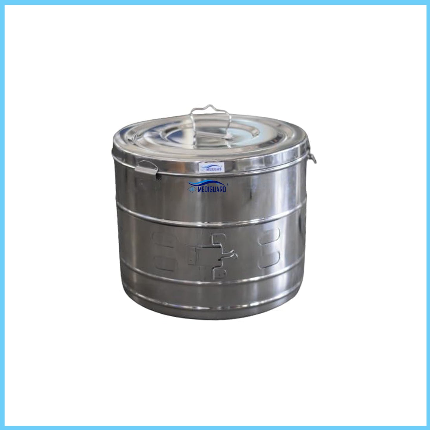 MEDIGUARD Dressing Drums 9"X5" Seamless Stainless Steel, 9" Diameter X 5" Height