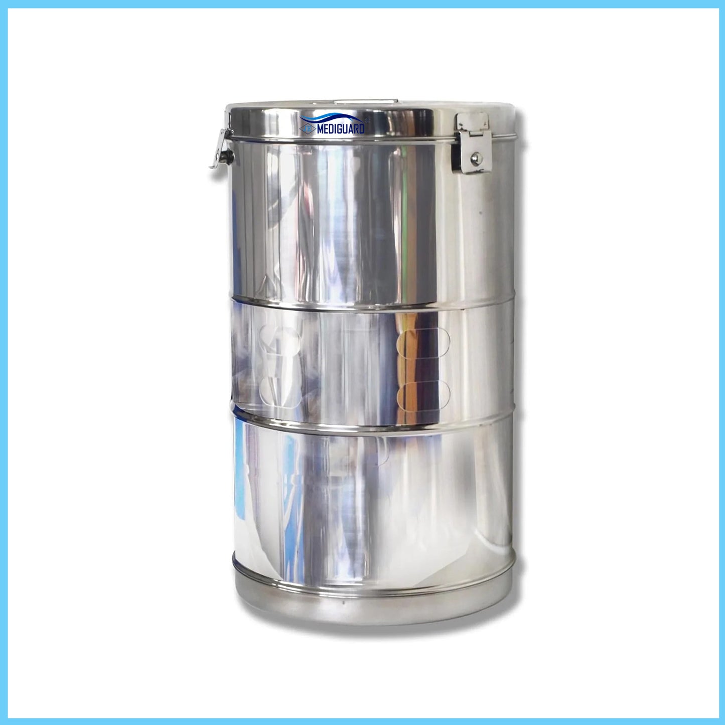 MEDIGUARD Dressing Drum 11"x18" Jointed Stainless Steel, 11" Diameter x 18" Height