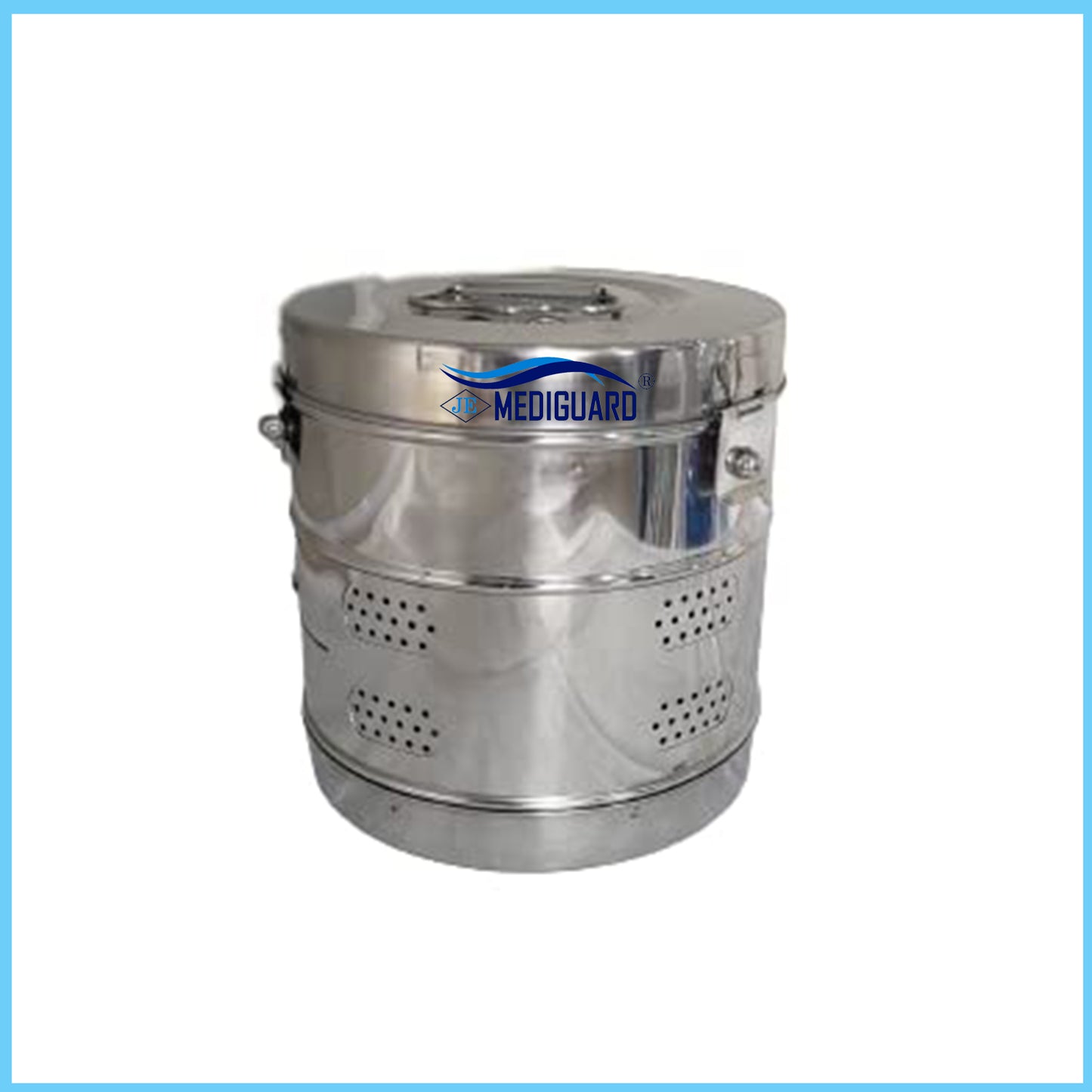 MEDIGUARD Dressing Drum 9"x6" Jointed Stainless Steel, 9" Diameter x 6" Height