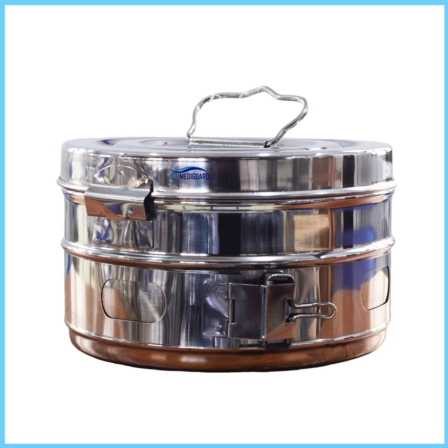 MEDIGUARD Dressing Drums 9"X5" Seamless Stainless Steel, 9" Diameter X 5" Height