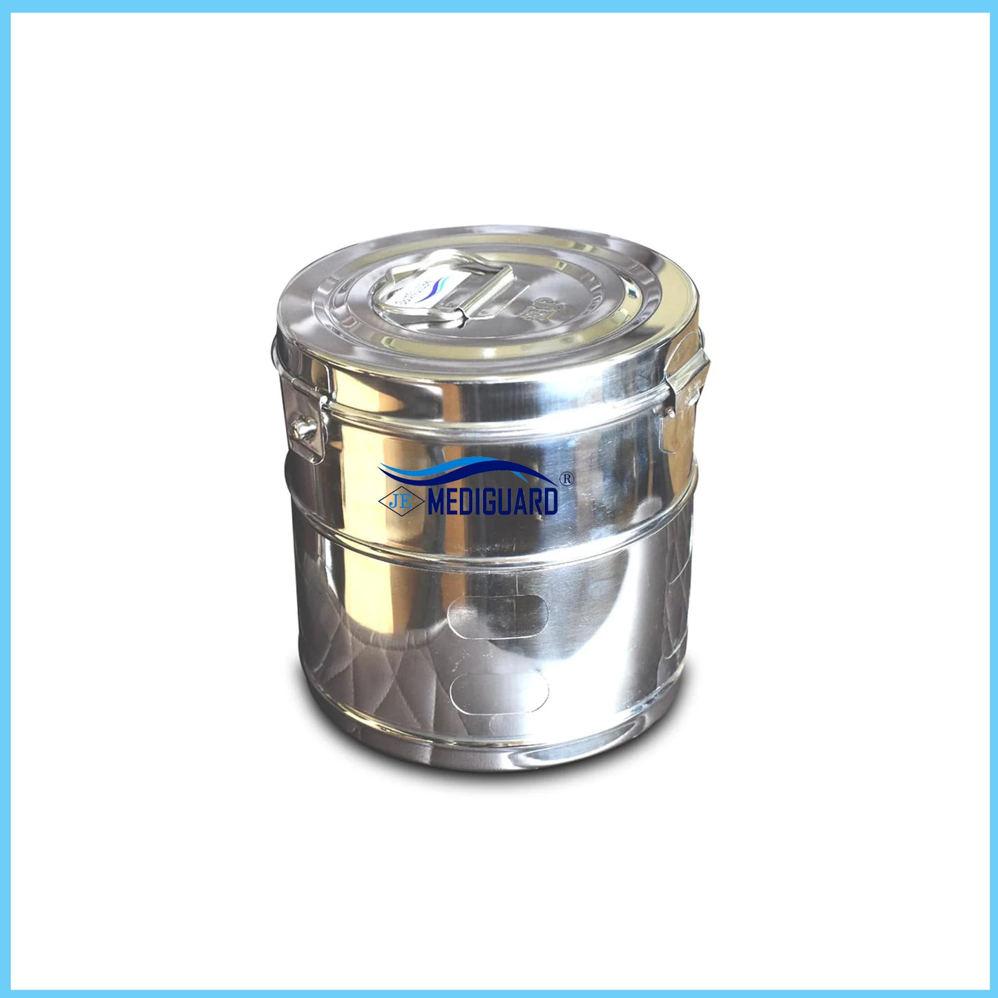 MEDIGUARD Dressing Drum 9"x9" Seamless SS 304 Stainless Steel, 9" Diameter x 9" Height