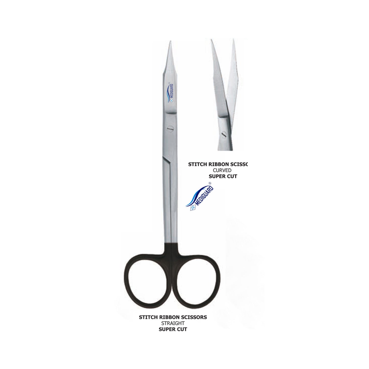 MEDIGUARD STITCH RIBBON SCISSORS CURVED (TENOTOMY SCISSORS)
