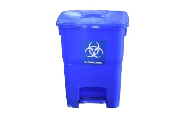 MEDIGUARD Bio Medical Plastic Pedal Dustbin (20 Liter) Plastic Dustbin (Yellow, Blue, Pack of 2)