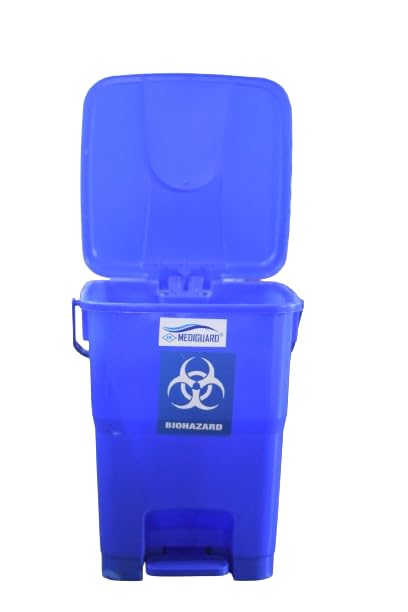 MEDIGUARD Bio Medical Plastic Pedal Dustbin , Plastic Pedal Dustbin (12 Liter)(Yellow, Blue, Red, Black)