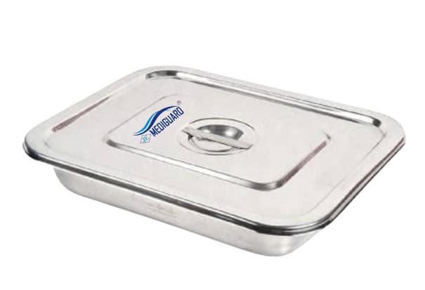 MEDIGUARD Combo Dressing Drum 9"x9", Kidney Tray 8", Instrument Tray With Cover 8x6 Combo