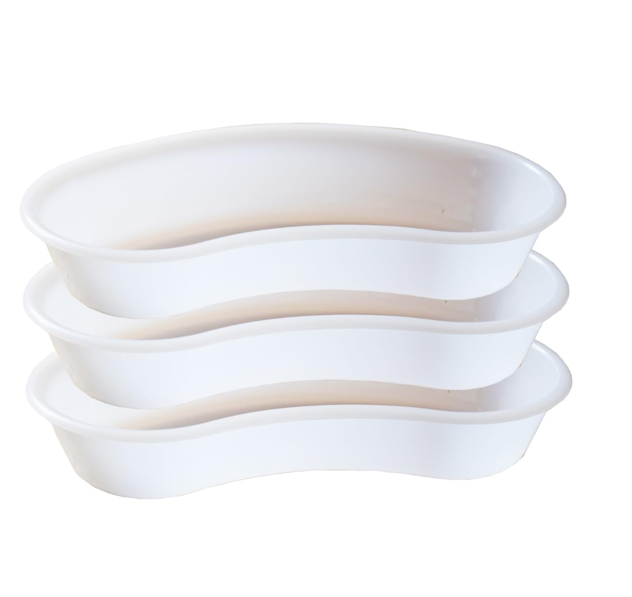 MEDIGUARD Plastic Kidney Tray "10inch x 400mm" Inches, Reusable and Autoclavable Tray, Making Them Ideal for Hospitals, Labs, and Surgical Centers, Kidney Tray, Pack of 3