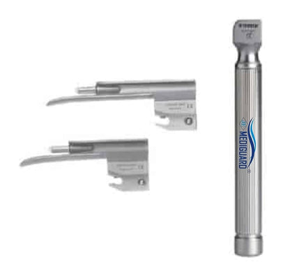 MEDIGUARD Pediatric Miller Type Laryngoscope Set (Blade Size: 1 and 2) (LED)