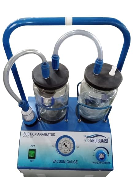 MEDIGUARD Electric Suction Machine 0.25 HP With Glass Jar For Home, Hospital & Clinic