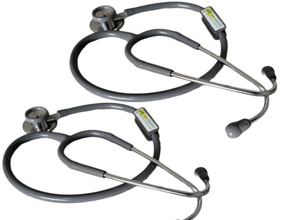 MEDIGUARD Black Stethoscope for Doctors and Medical Students (Black And Gray Color Random) Combo, Pack Of 2