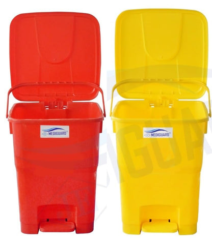 MEDIGUARD Bio_Medical Plastic Pedal Dustbin_12_Ltr_Set of 2 (BLUE & BLACK)