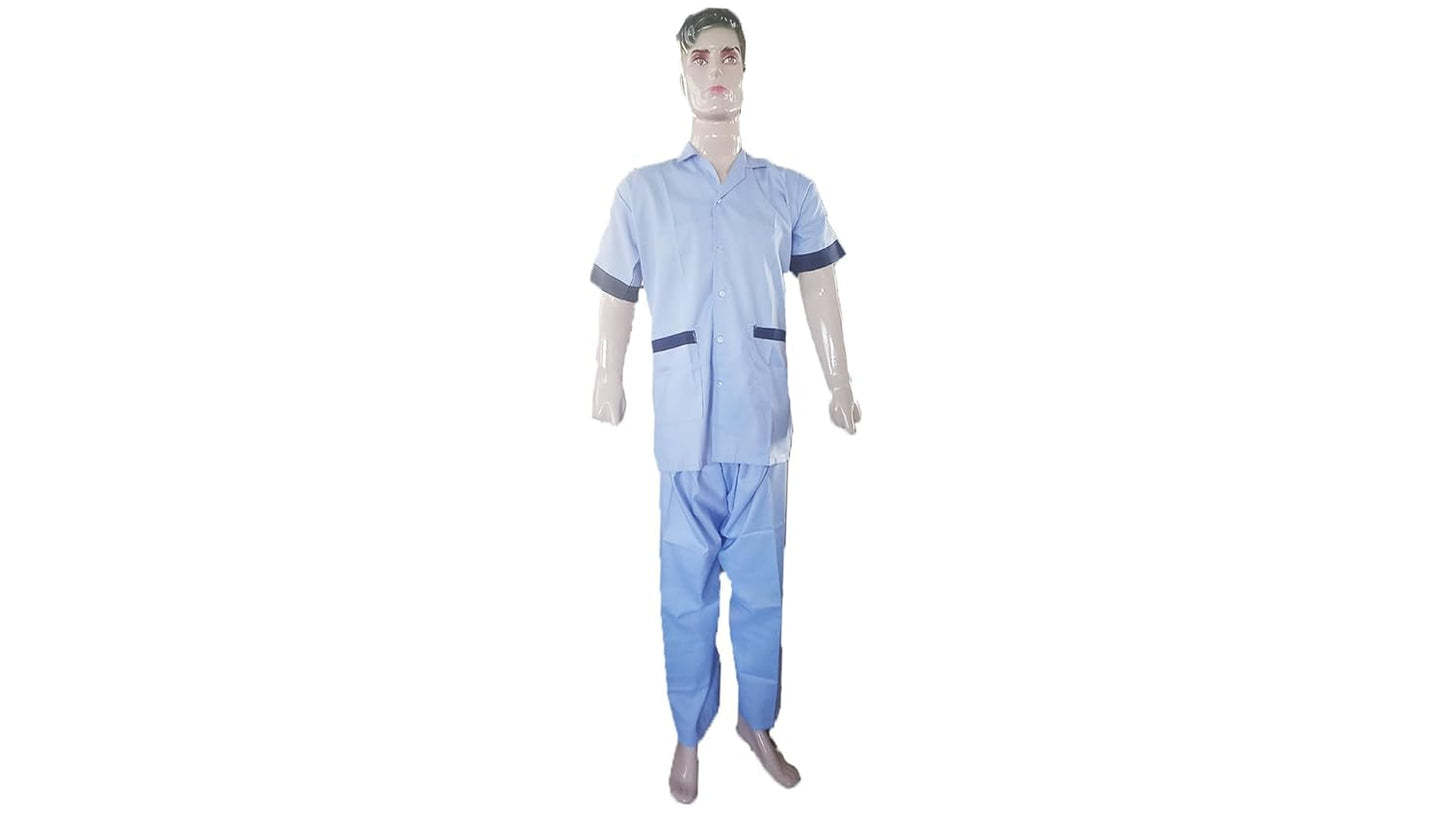 MEDIGUARD Uniform Set For Men, Hotel Staff, Hospital Staff Dress Set (Blue)