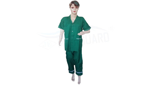 MEDIGUARD Cotton Reusable Unisex Surgeons Gown Set (Green) - Pack of 1