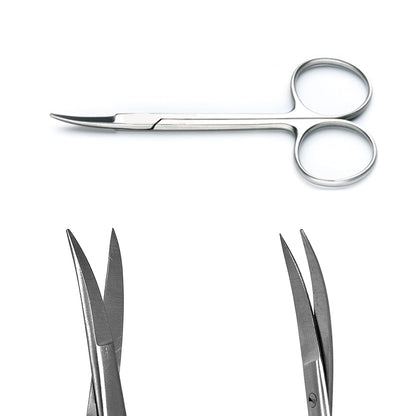 MEDIGUARD Instrument CE Needle Holder, Adsion Forceps, Iris Scissor With Kidney Tray 8" | Suture Set & Kidney Tray (Kidney Tray with Suturing Set), stainless steel