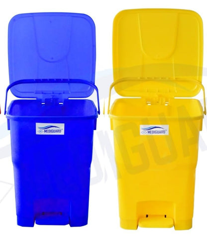 MEDIGUARD Bio_Medical Plastic Pedal Dustbin_12_Ltr_Set of 2 (BLUE & BLACK)