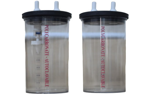 MEDIGUARD Medical Premium Polycarbonate Jar 2L For Suction Machine, Electric Suction Machine Jar 2L, Hospital Use, Clinic Use, Pack Of 2
