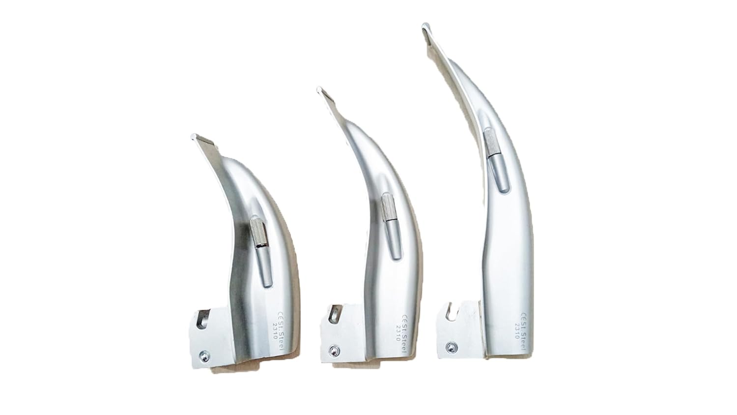 MEDIGUARD LED Laryngoscope Set of 3 Macintosh Blade, Adult