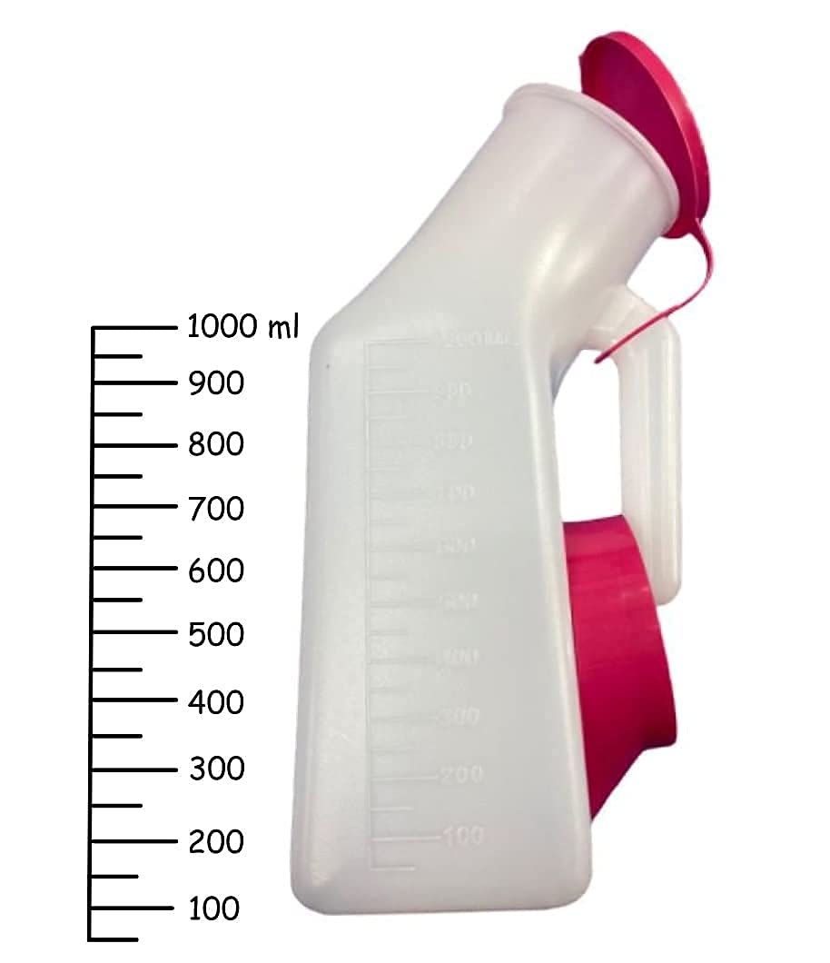 HOSPIGUARD Urine Pot for Male and female, Urinal Urine Collector for bed Patient man women and old ladies, Unisex Polypropylene Autoclavable Urinal (1000 ml)