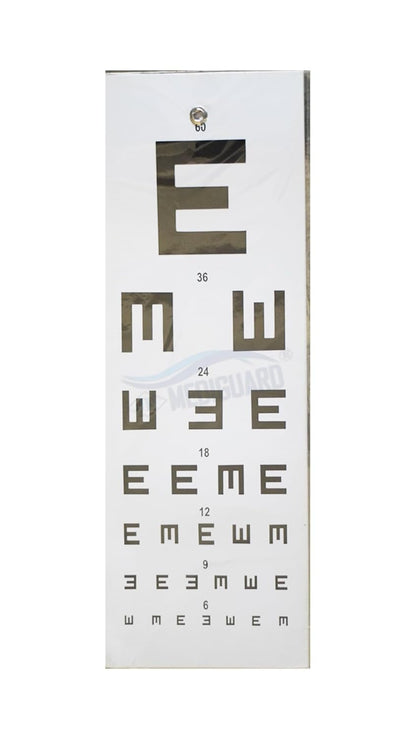 MEDIGUARD Eye Test Chart, Snellen Eye Chart with English Letters, Numbers, And Hindi Alphabets, Eye Test Chart (Pack Of 5)