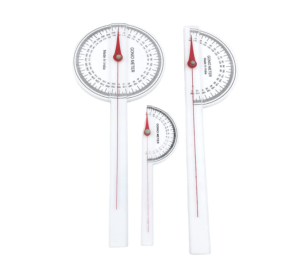 MEDIGUARD Pvc Goniometer Set With Percussion Hammer With Measuring Tape - Set Of 3