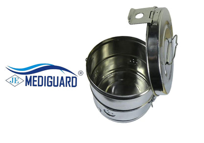 MEDIGUARD Dressing Drums 15"X12" Seamless SS 304 Stainless Steel, 15" Diameter X 12" Height