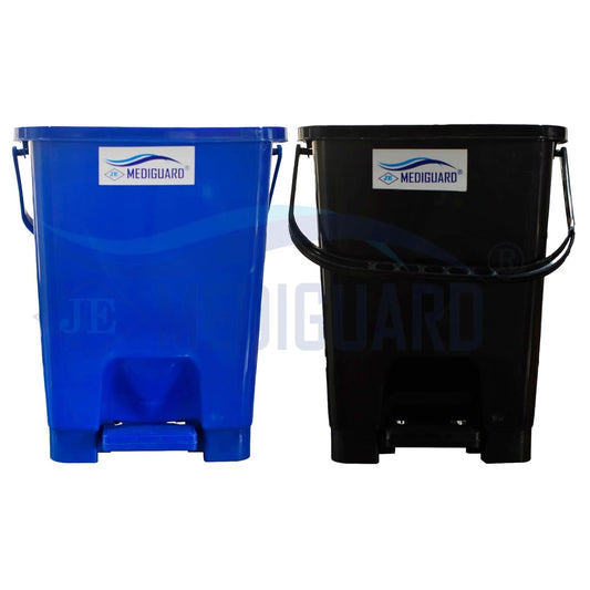 MEDIGUARD Bio_Medical Plastic Pedal Dustbin_12_Ltr_Set of 2 (BLUE & BLACK)