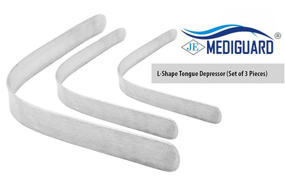 MEDIGUARD Stainless Steel L-Shape Tongue Depressor (Set of 3 Pieces)