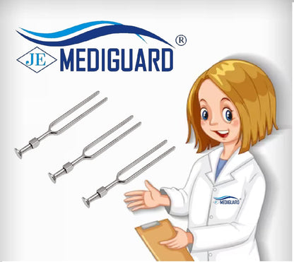 MEDIGUARD 256 Hz Tuning Fork Made up of Stainless Steel for Medical Students & Doctors PACK OF 3