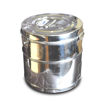 MEDIGUARD Dressing Drum  9"x6" Jointed Stainless Steel, 9" Diameter x 6" Height