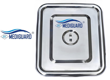 MEDIGUARD Surgical Instrument Tray 8"x6" with Lid, Stainless Steel (SS) Medical Grade