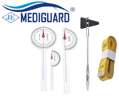 MEDIGUARD Pvc Goniometer Set With Percussion Hammer With Measuring Tape - Set Of 3