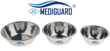 MEDIGUARD Combo of Pack of 5pcs Premium Stainless Steel Lotion Basins, Surgical Bowls, Sponge Iodine Cup, Medical Gauze Dressing Pack of 5 (Size -4 INCH)