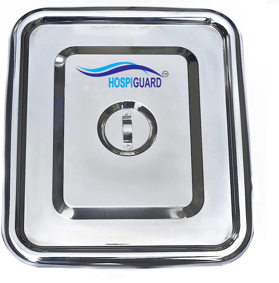 HOSPIGUARD Surgical Instrument Tray 8"x6" with Lid, Stainless Steel Medical Grade Pack of 2