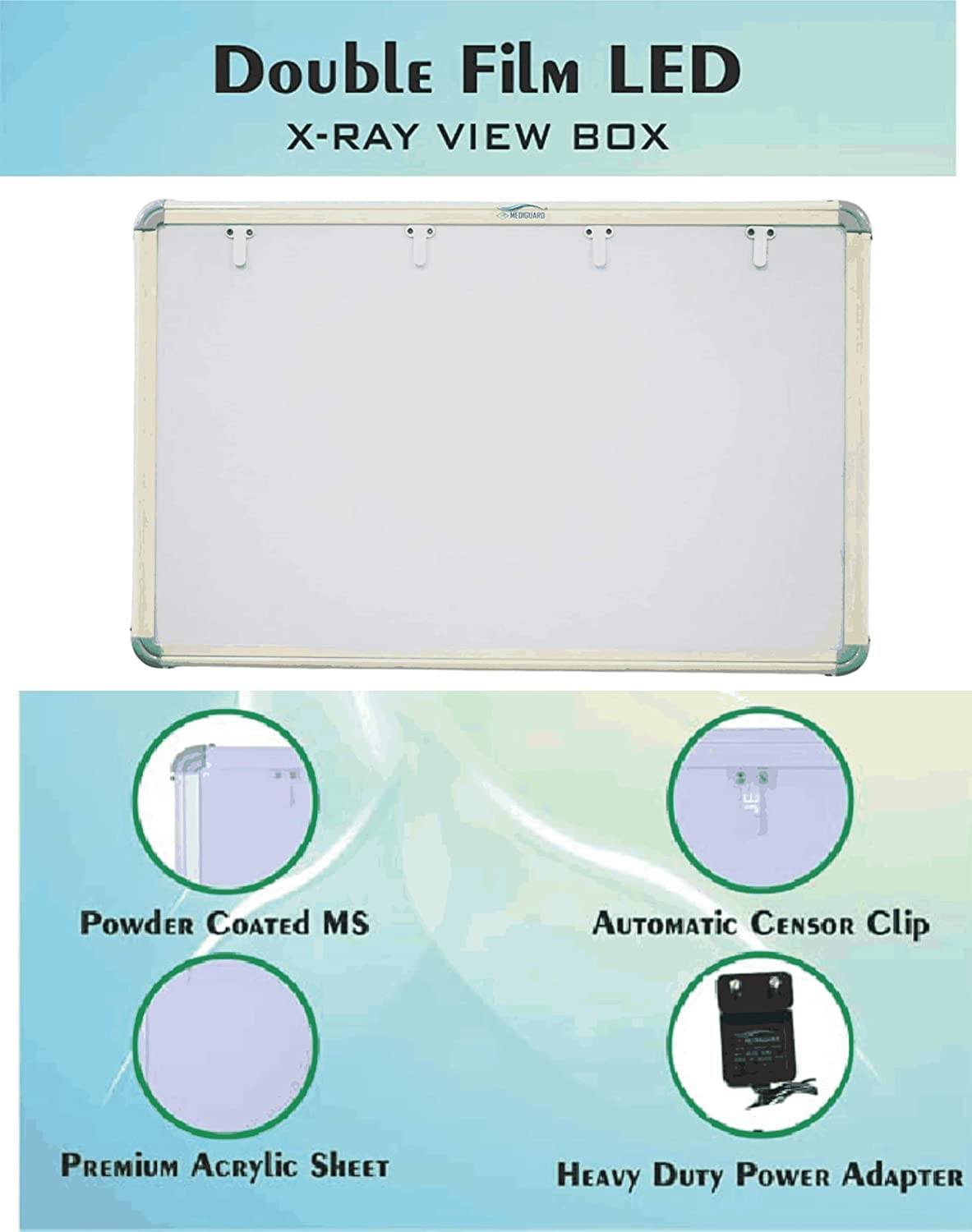 MEDIGUARD Combo of Premium Xray View Box, Double Film LED X-Ray View Box with Automatic Film Activation Censor and Variable Brightness Controller Pack of 3, 28X17 Inch