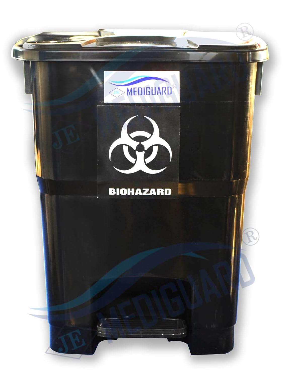 MEDIGUARD Bio_Medical Plastic Pedal Dustbin (BLACK) 20_Ltr