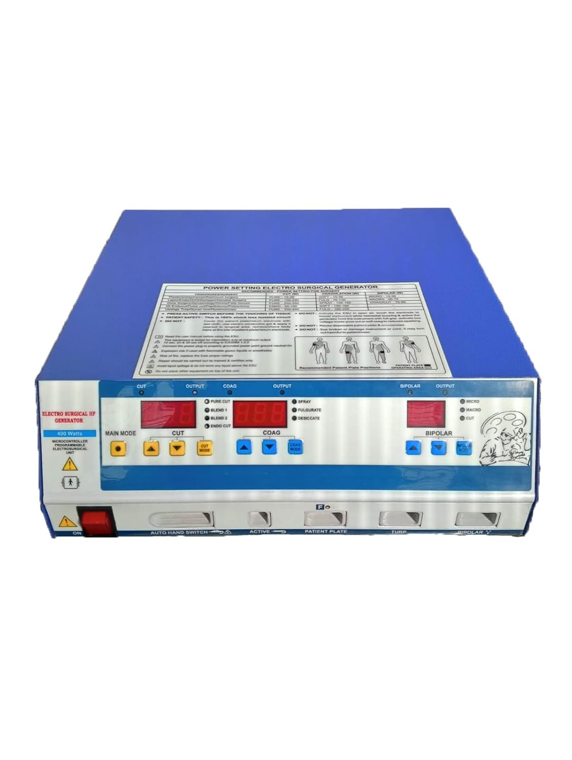 MEDIGUARD Cautery Machine Rf High Radio Frequency, Electrosurgical RF Monopolar Bipolar Electrocautery Unit 400W