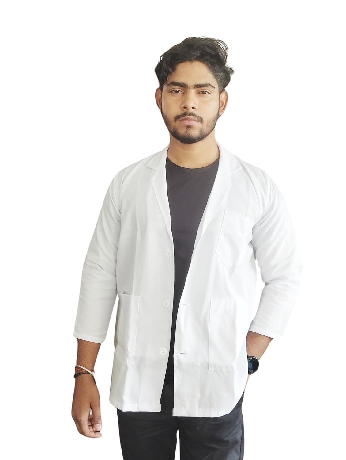 MEDIGUARD Lab Coat Wrinkle Resistant Cotton Unisex Full Sleeves, Lab Coat White For Hospital And Clinic | Large