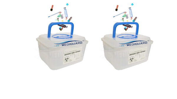 Medical Action Sharp Containers Rack MEDIGUARD Medical Sharp Containers | Bio-hazard | Bio-Medical (3.5 Lit ...