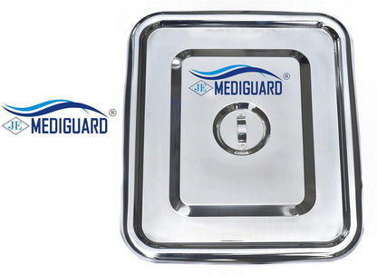 MEDIGUARD Stainless Steel Medical INSTRUMENT TRAY with Lid (Size 18x12)