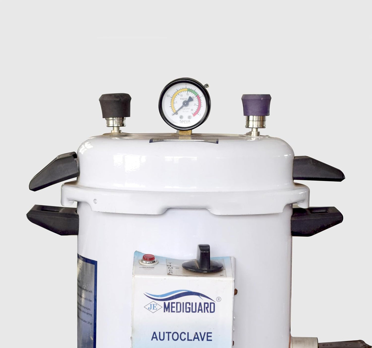 MEDIGUARD Aluminum Powder Coated Autoclave Electric Pressure Cooker With Timer Type Approx. 11 L (9" Dia. X 11" H) 1 Extra Element Free