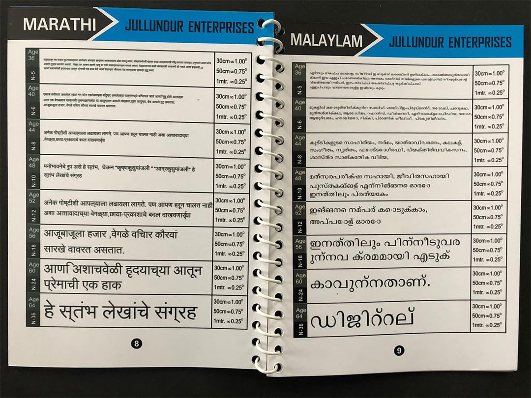 MEDIGUARD Near Vision Test Book for Eye Testing - Comprehensive Eye Chart for Vision Assessment Blindness Color Vision Test for Adults and Professionals Ishihara colour Vision Book Test Chart Book for Color Deficiency