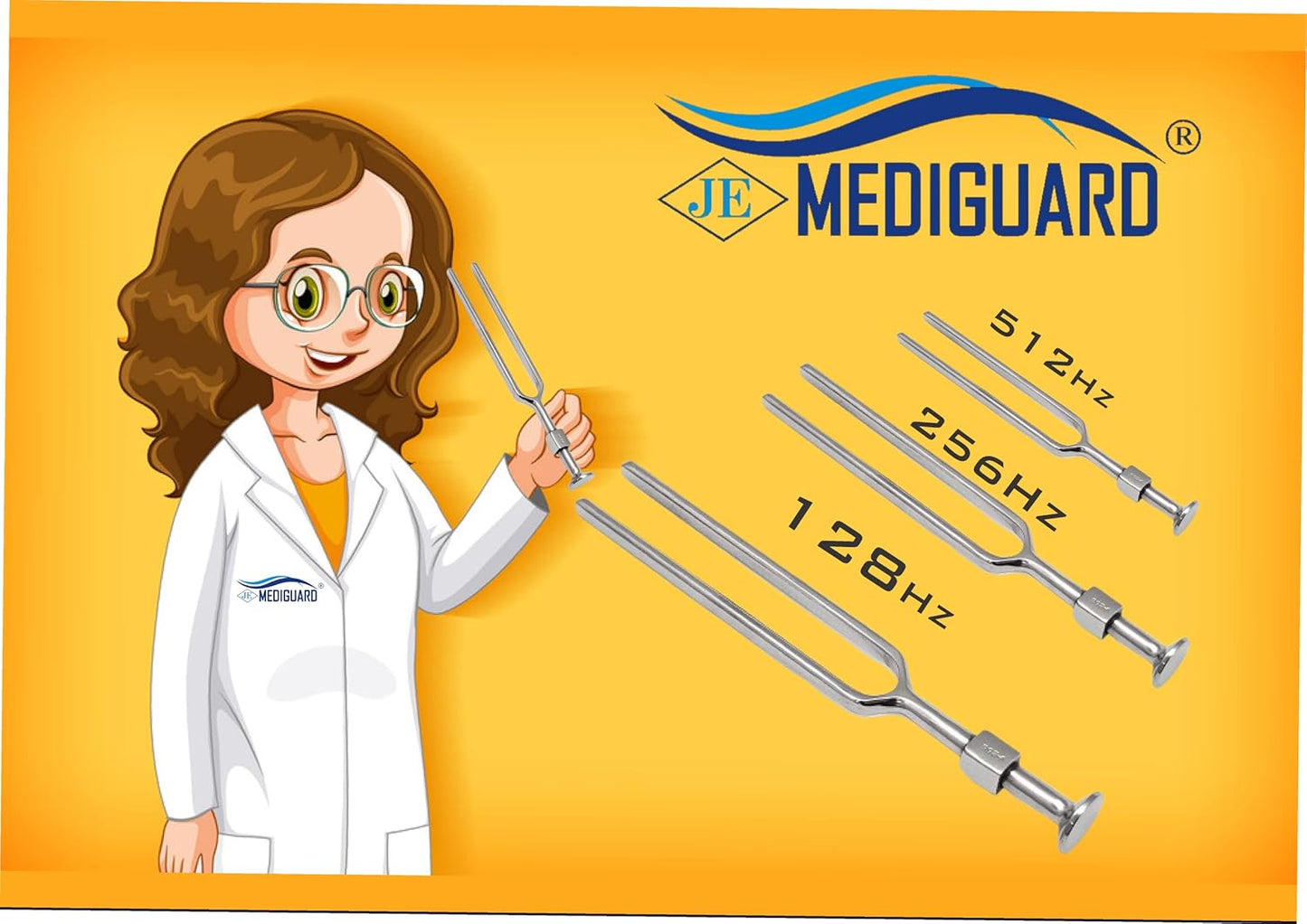 MEDIGUARD Tuning Fork (128 Hz,256 Hz & 512 Hz) - Set of 3