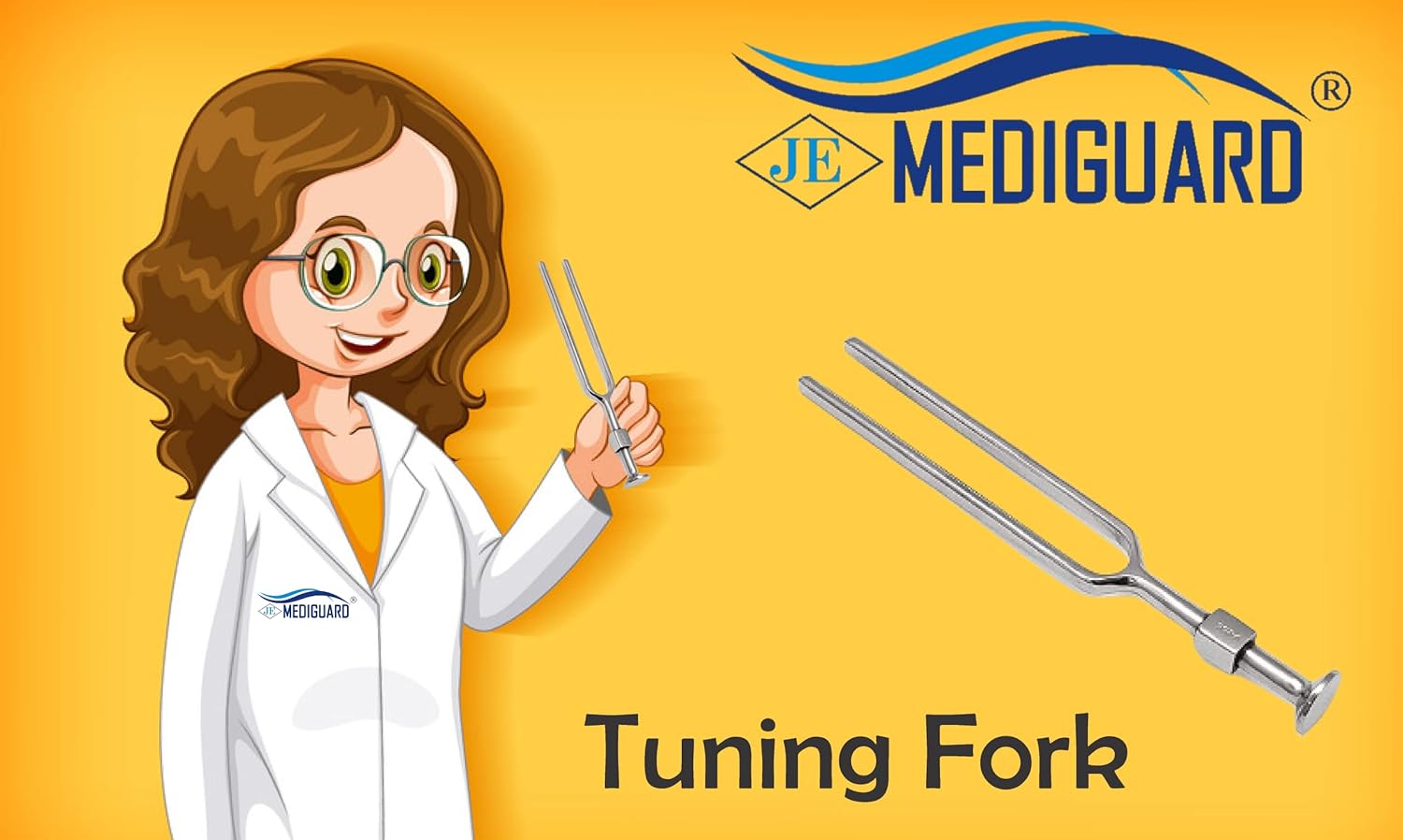 MEDIGUARD 128 Hz Tuning Fork Made up of Stainless Steel for Medical Students & Doctors