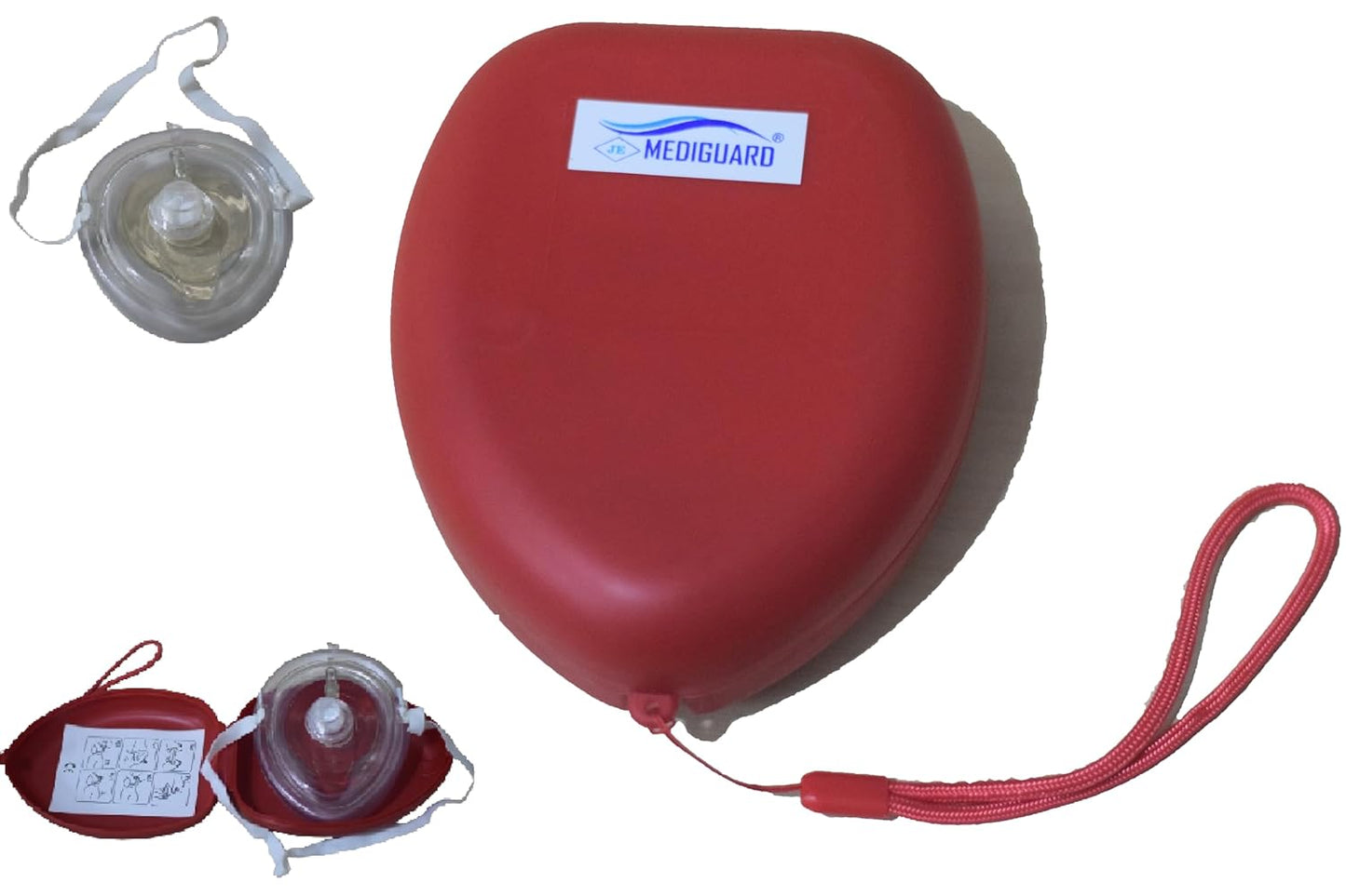 MEDIGUARD Pocket CPR Medical Rescue Resuscitator Mask With Hard Case Cover (Adult)