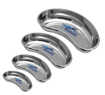 MEDIGUARD Kidney Dish Combo Of Surgical Kidney Tray Stainless Steel Kidney Tray Pack - 6" (150 MM), 8" (200 MM), 10" (250 MM), 12" (300 MM) (Set Of 4 Pcs)