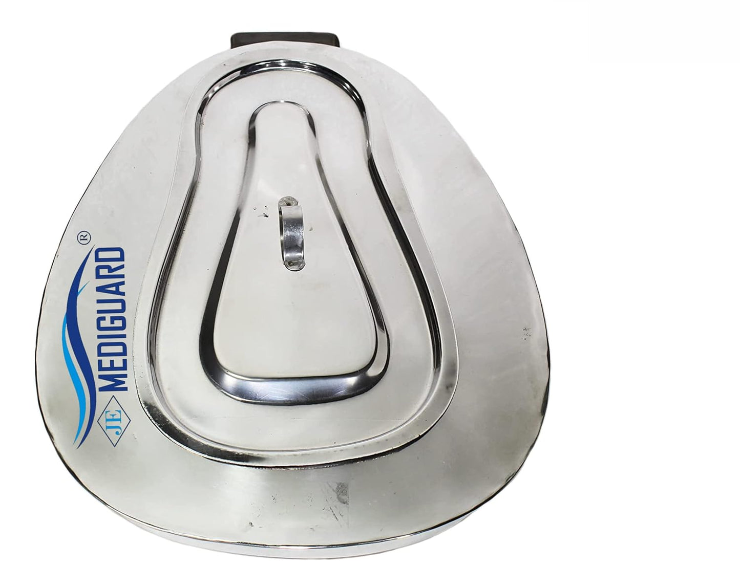 MEDIGUARD Female Stainless Steel Bed pan with Lid | Used For The Toileting Of A Bedridden Patient (Bedpan With Lid) Women's Stainless Steel Bed Pan Surgical Stainless Steel Bed Pan Seamless