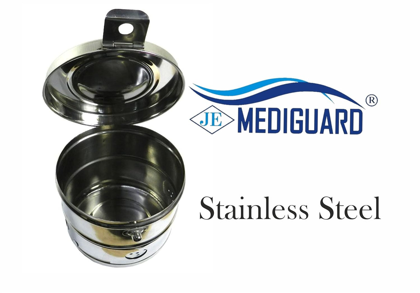 MEDIGUARD Dressing Drum  9"x9" Seamless SS 304 Stainless Steel, 9" Diameter x 9" Height