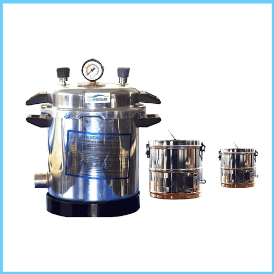 MEDIGUARD Autoclave Cooker Electric 11"x9", Dressing Drum 8"x8", 6"x6", 1 Extra Element Free